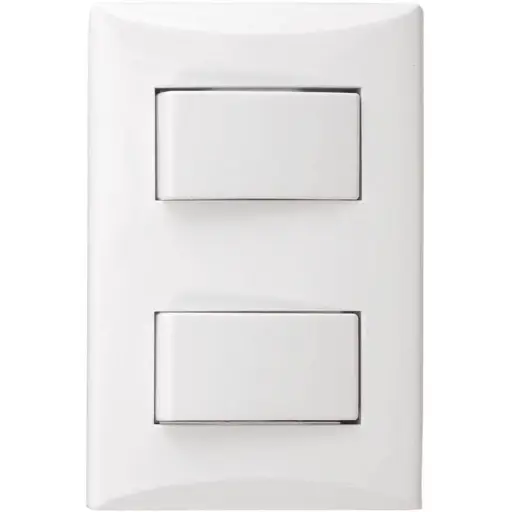 INTERRUPTOR DOBLE 15A 110V BLANCO PLATA EAGLE