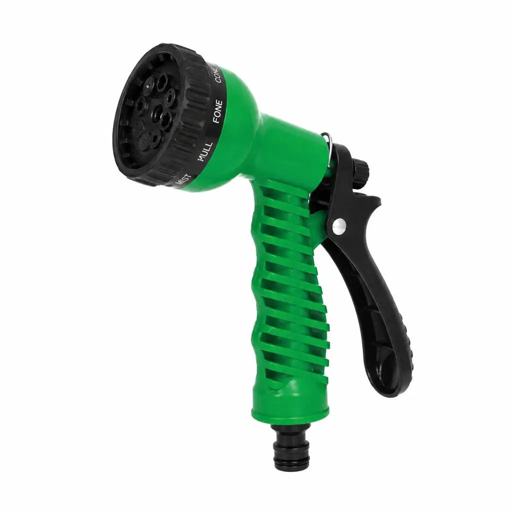Pistola de riego verde de seis vías ideal para mantenimiento de jardines domésticos 1