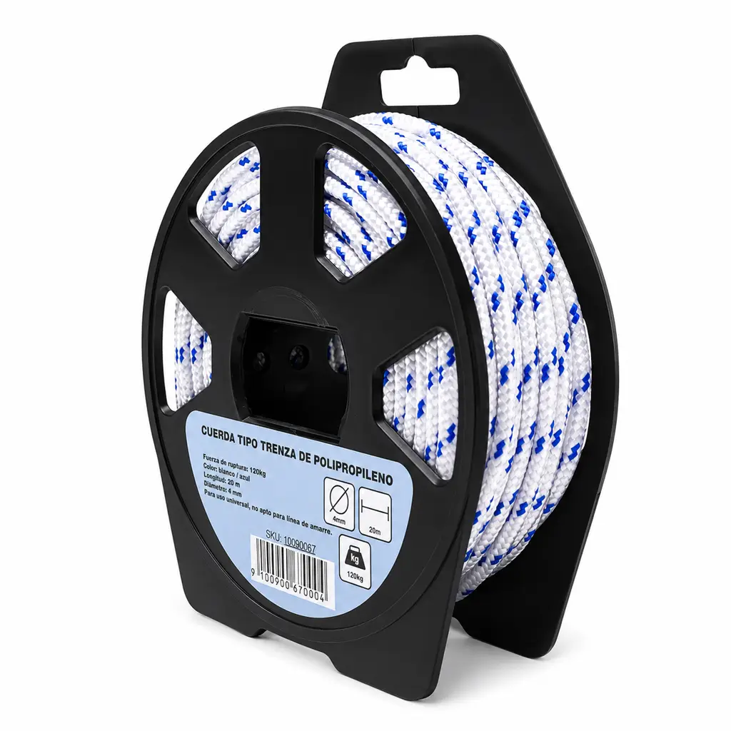 Cuerda multiusos de polipropileno de 4 mm marca Dimax en carrete plástico 2