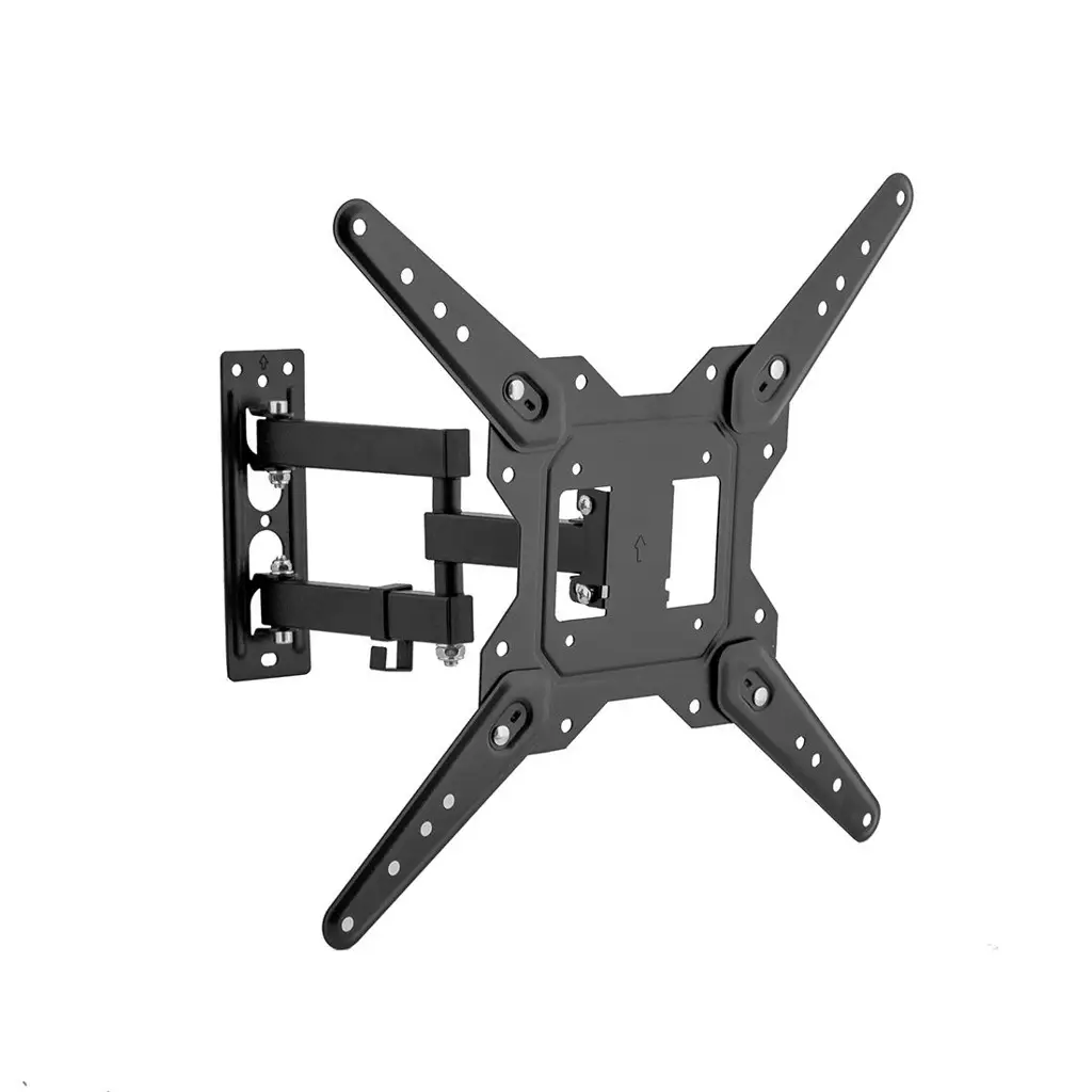 Soporte de pared articulado fabricado en acero negro para pantallas y televisores 1