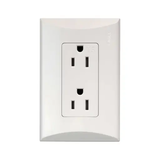 TOMACORRIENTE DOBLE POLARIZADO 15A 125V BLANCO EAGLE
