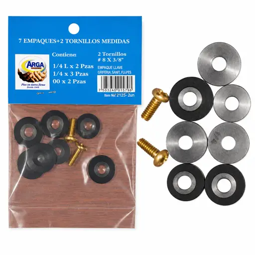 SET DE EMPAQUES LLAVE CHORRO 9 PIEZAS ARSA
