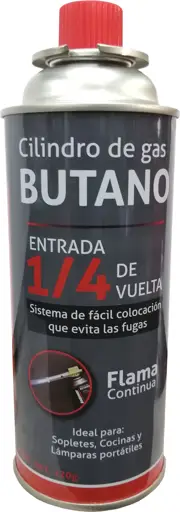 CILINDRO GAS BUTANO 220GR 1/4 VUELTA RED POWER