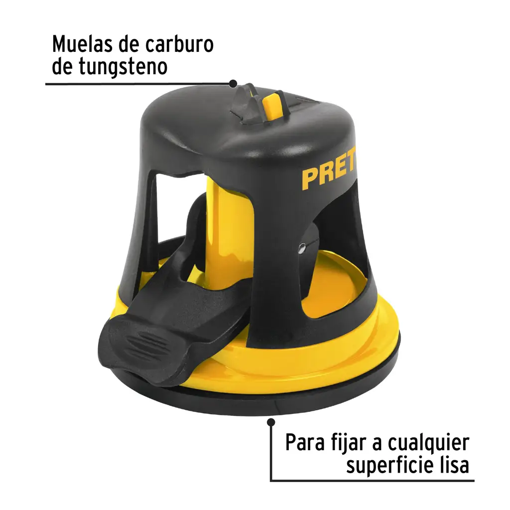 Afilador para cuchillos Pretul de color amarillo con base de ventosa de sujeción 2