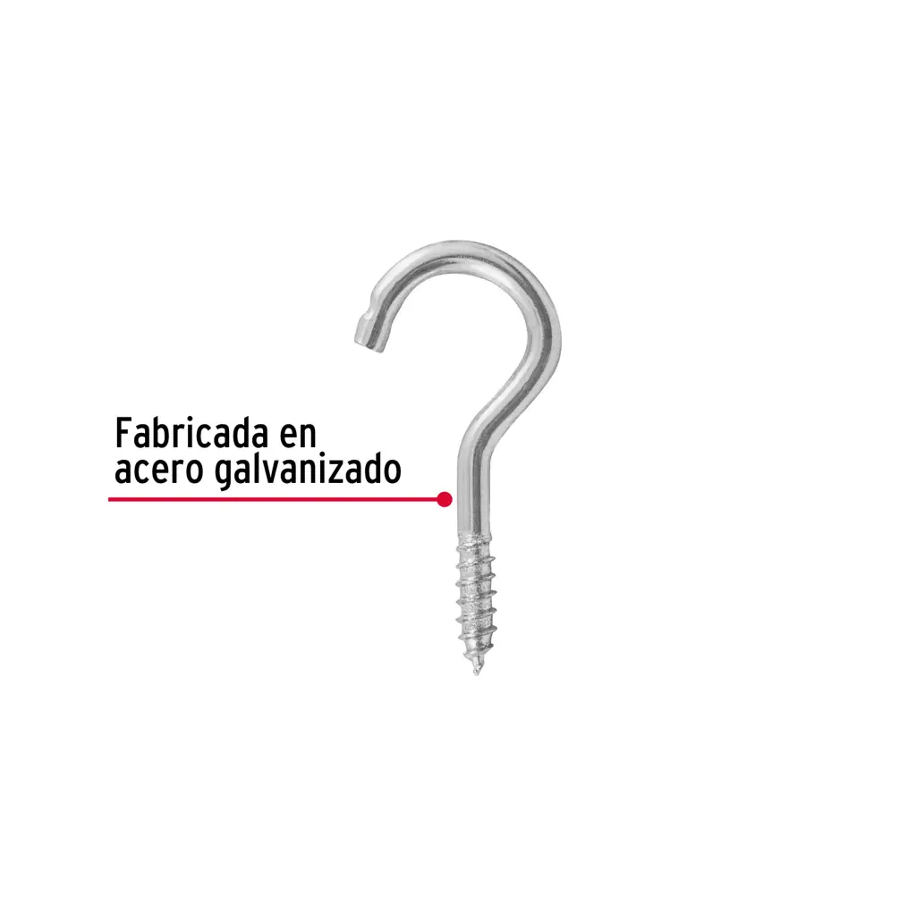 Paquete de ganchos de ojo abierto tipo armella marca Fiero de acero galvanizado 3