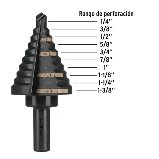 BROCA ESCALONADA 1/4 A 1-3/8  TRUPER