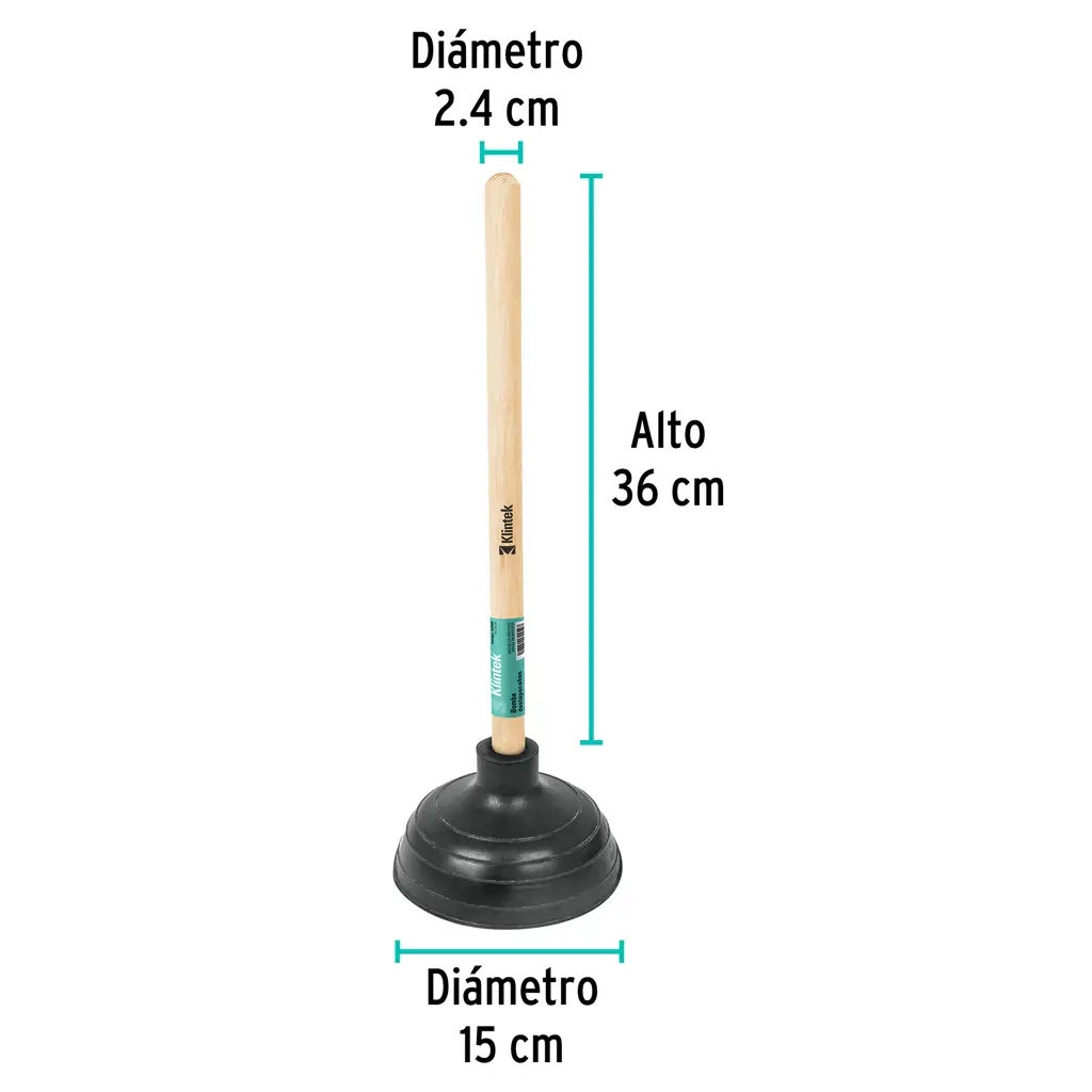 Destupidor o destapacaños manual de la marca Klintek en color rojo y negro 2