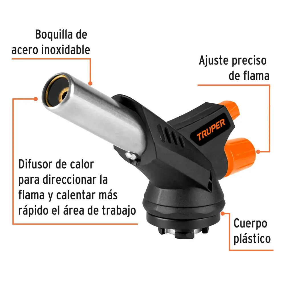 SOPLETE ELECTRICO PARA LATA DE GAS 1/4 DE VUELTA TRUPER — vista 4