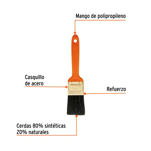 BROCHA 1-1/2" MANGO PLASTICO TRUPER