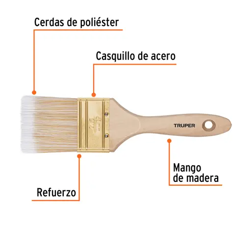 BROCHA 2-1/2" MANGO DE MADERA TRUPER
