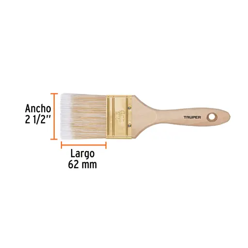 BROCHA 2-1/2" MANGO DE MADERA TRUPER