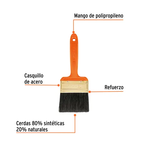 BROCHA 3" MANGO PLASTICO TRUPER