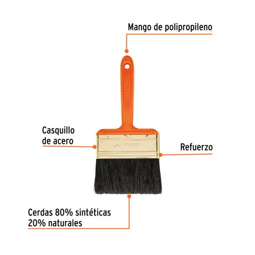 BROCHA 4" MANGO PLASTICO TRUPER