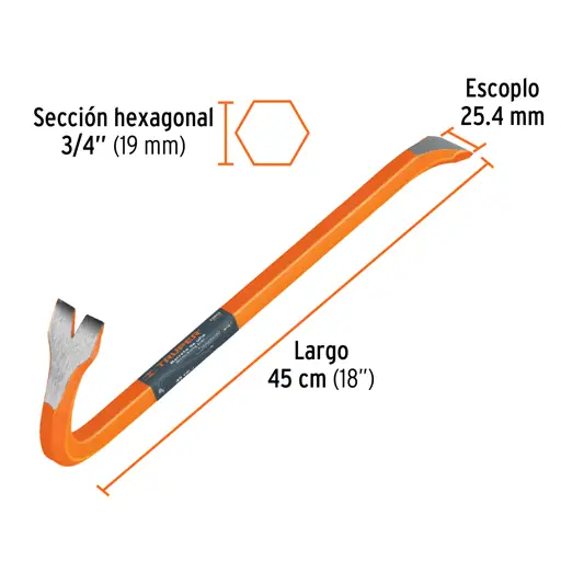 PATA DE CHANCHO 3/4 X 45 CM TRUPER