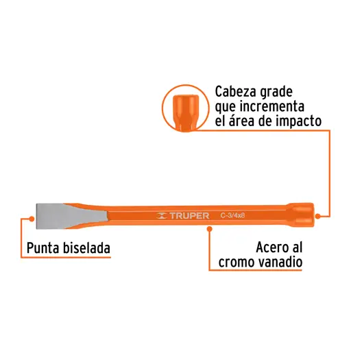 CINCEL 3/4 X 8 PULGADAS TRUPER