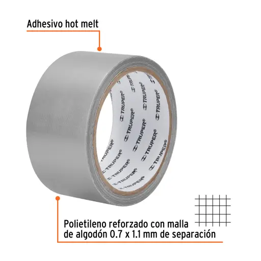 CINTA PARA DUCTO 2 PULGADAS X 10MTS TRUPER