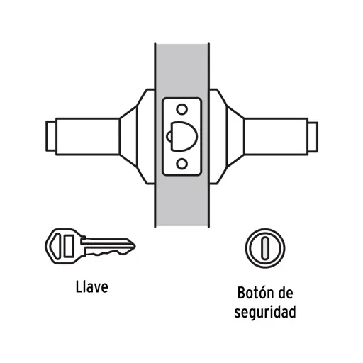 CERRADURA CON LLAVE MANIJA NEGRO MATE HERMEX