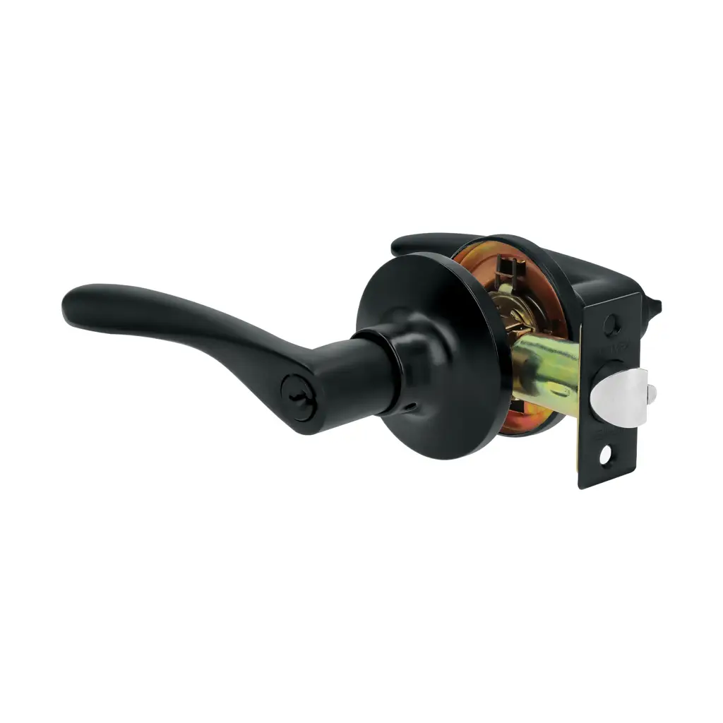 CERRADURA CON LLAVE MANIJA NEGRO MATE HERMEX — vista 6