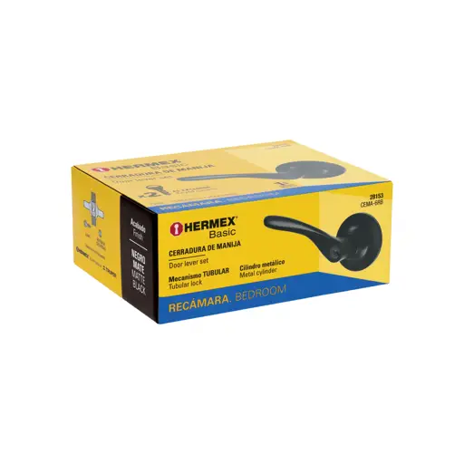 CERRADURA CON LLAVE MANIJA NEGRO MATE HERMEX