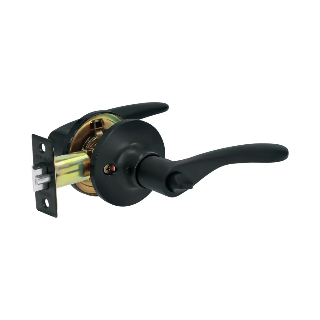 CERRADURA CON LLAVE MANIJA NEGRO MATE HERMEX