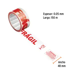 CINTA DE EMPAQUE FRAGIL 48MM X 150M TRUPER