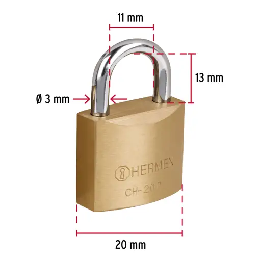 CANDADO DE HIERRO 20MM HERMEX