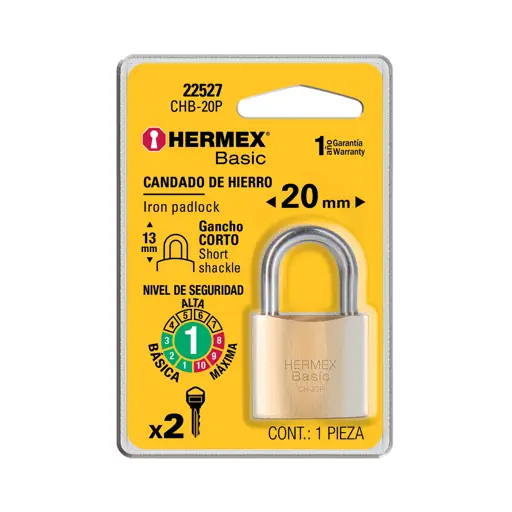 CANDADO DE HIERRO 20MM HERMEX