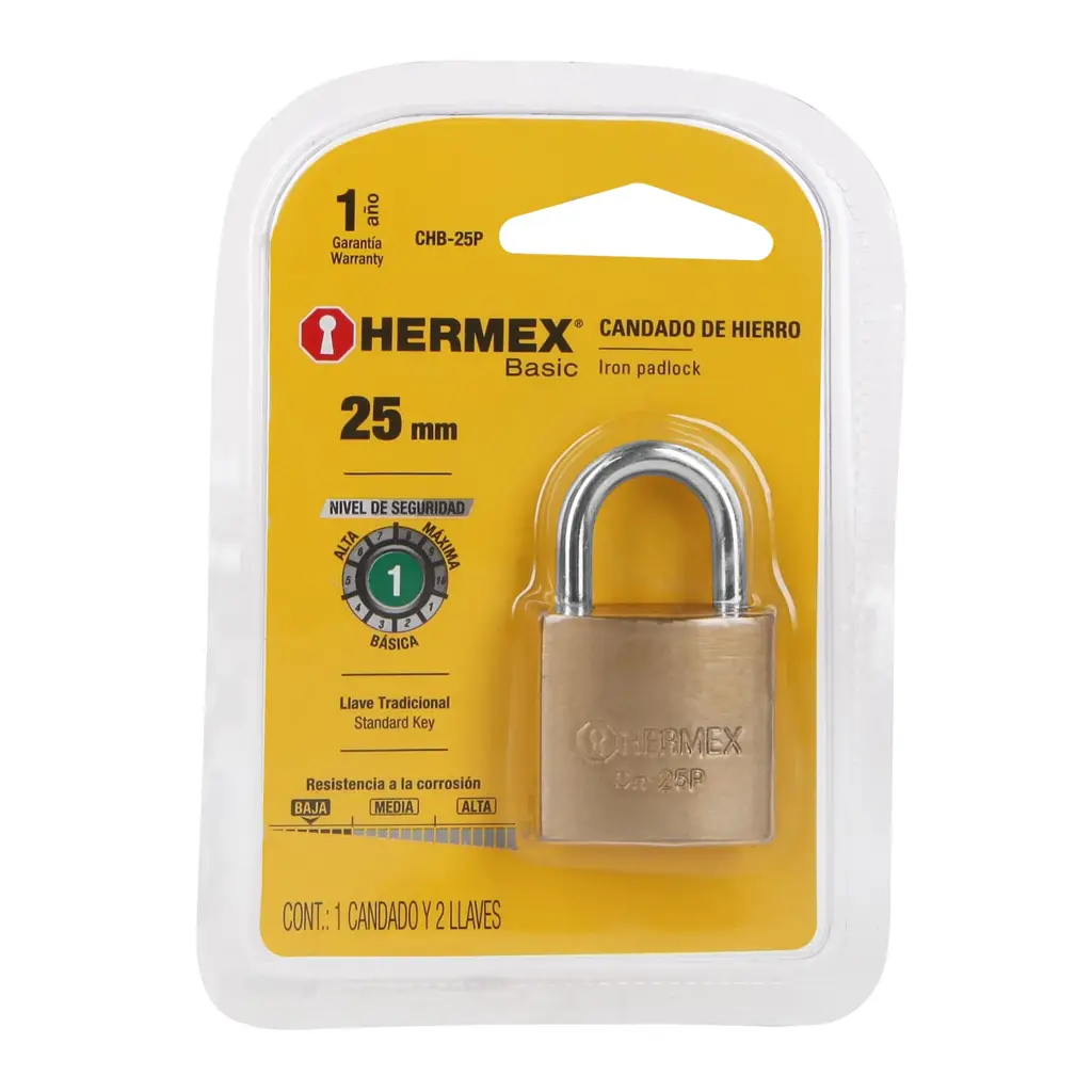 CANDADO DE HIERRO 25MM HERMEX — vista 2