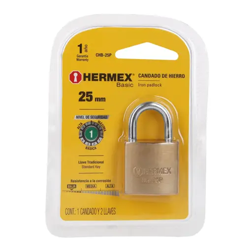 CANDADO DE HIERRO 25MM HERMEX