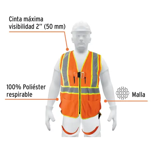 CHALECO PARA ARNES CON REFLECTANTE TRUPER