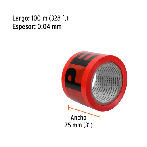 CINTA PLASTICA PELIGRO ROJA 100M TRUPER