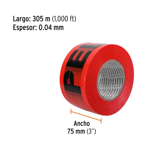 CINTA PLASTICA PELIGRO ROJA 305M TRUPER