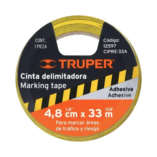 CINTA DE SEÑALIZACION AMARILO/NEGRO TRUPER