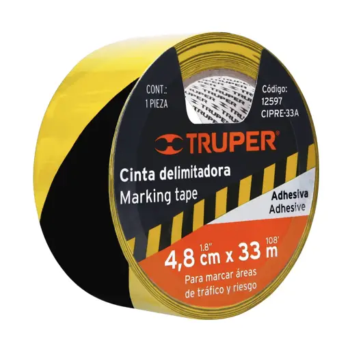 CINTA DE SEÑALIZACION AMARILO/NEGRO TRUPER