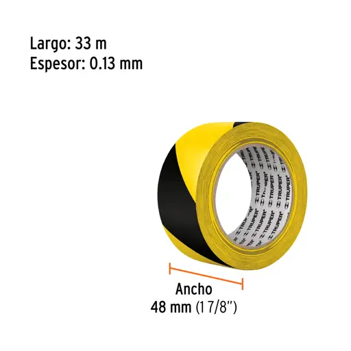 CINTA DE SEÑALIZACION AMARILO/NEGRO TRUPER
