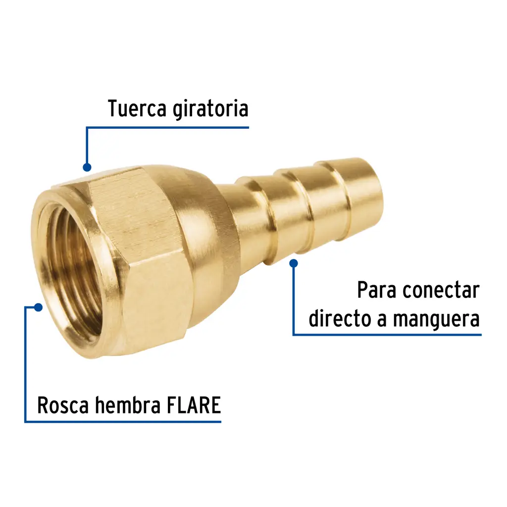 ACOPLE DE LATON PARA GAS ESPIGA 3/8 TRUPER — vista 2