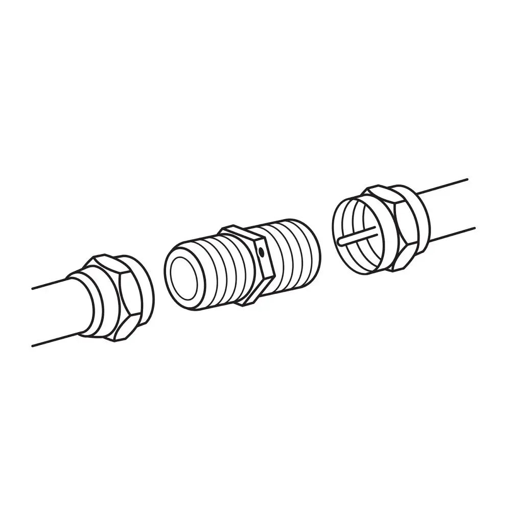 Paquete de cuatro uniones coaxiales metálicas niqueladas marca Volteck para cable RG6 3