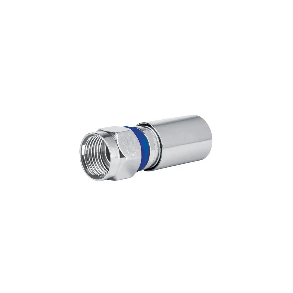 Pareja de fitings de compresión metálicos Volteck para cable coaxial RG6 1