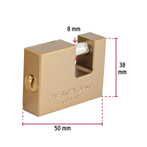 CANDADO DE SEGURIDAD 50 MM HIERRO HERMEX