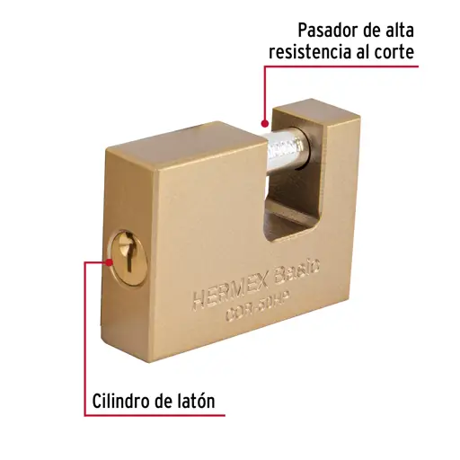 CANDADO DE SEGURIDAD 50 MM HIERRO HERMEX