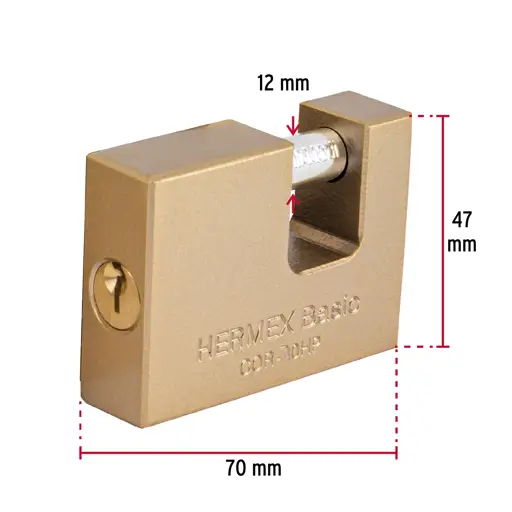CANDADO DE SEGURIDAD 70 MM HIERRO HERMEX
