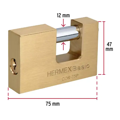 CANDADO DE SEGURIDAD 75MM LATON HERMEX