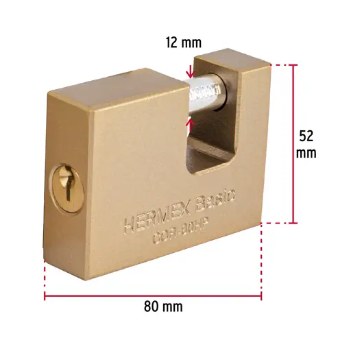 CANDADO DE SEGURIDAD 80 MM HIERRO HERMEX
