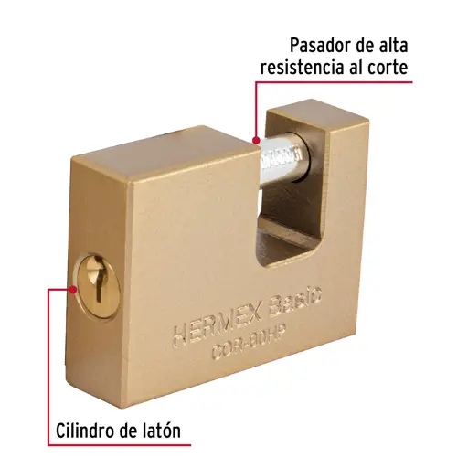 CANDADO DE SEGURIDAD 80 MM HIERRO HERMEX