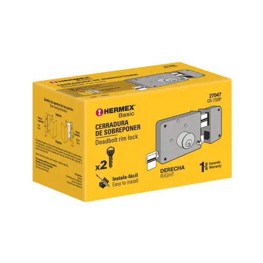 LLAVIN SOBREPONER DERECHO DOBLE PASO HERMEX
