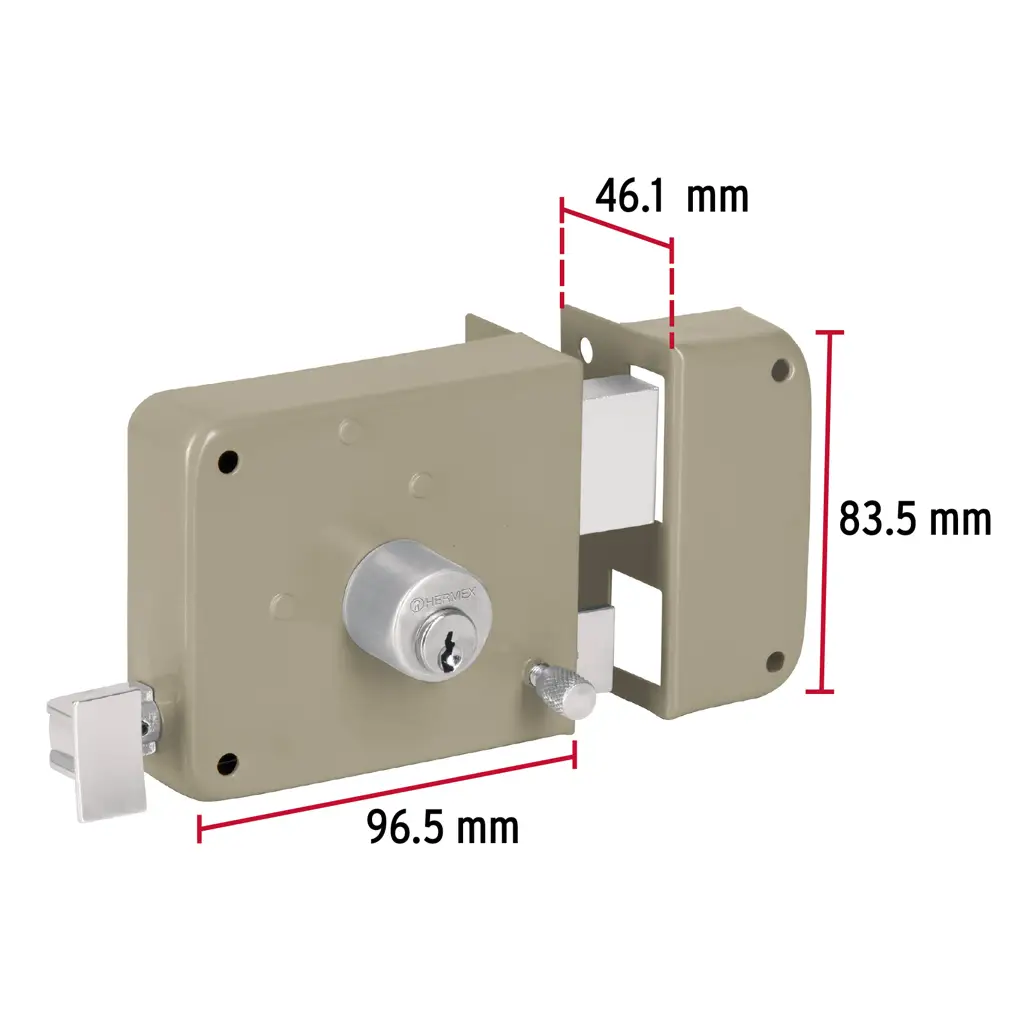 LLAVIN SOBREPONER DERECHO DOBLE PASO HERMEX — vista 3
