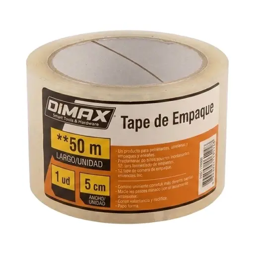 TAPE EMPAQUE CLARO 2"X50M DIMAX