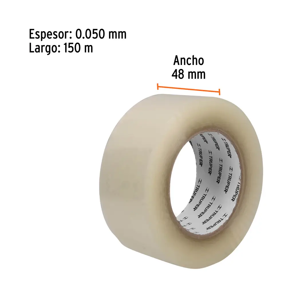 CINTA DE EMPAQUE TRANSPARENTE 48MMX150M TRUPER — vista 3