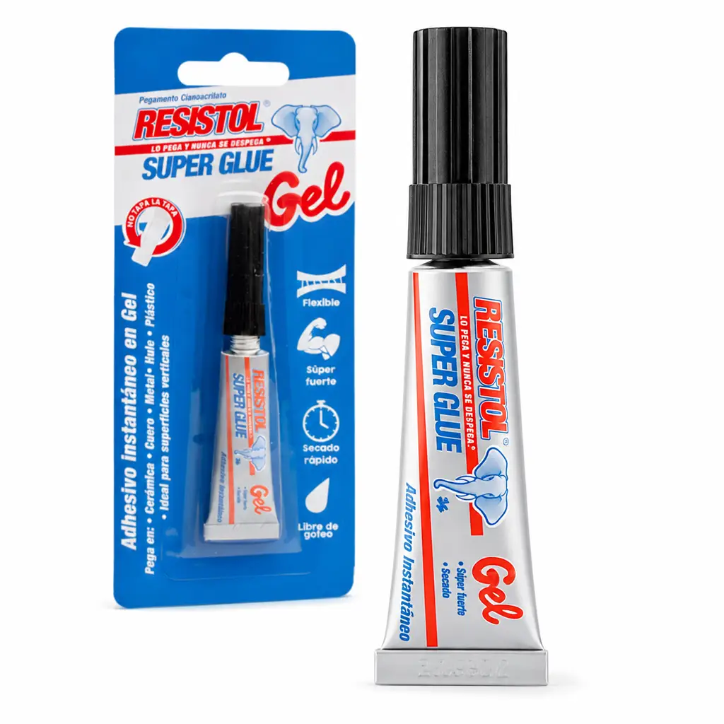 Tubo de pegamento instantáneo Super Glue Gel de 3 gramos marca Resistol 2