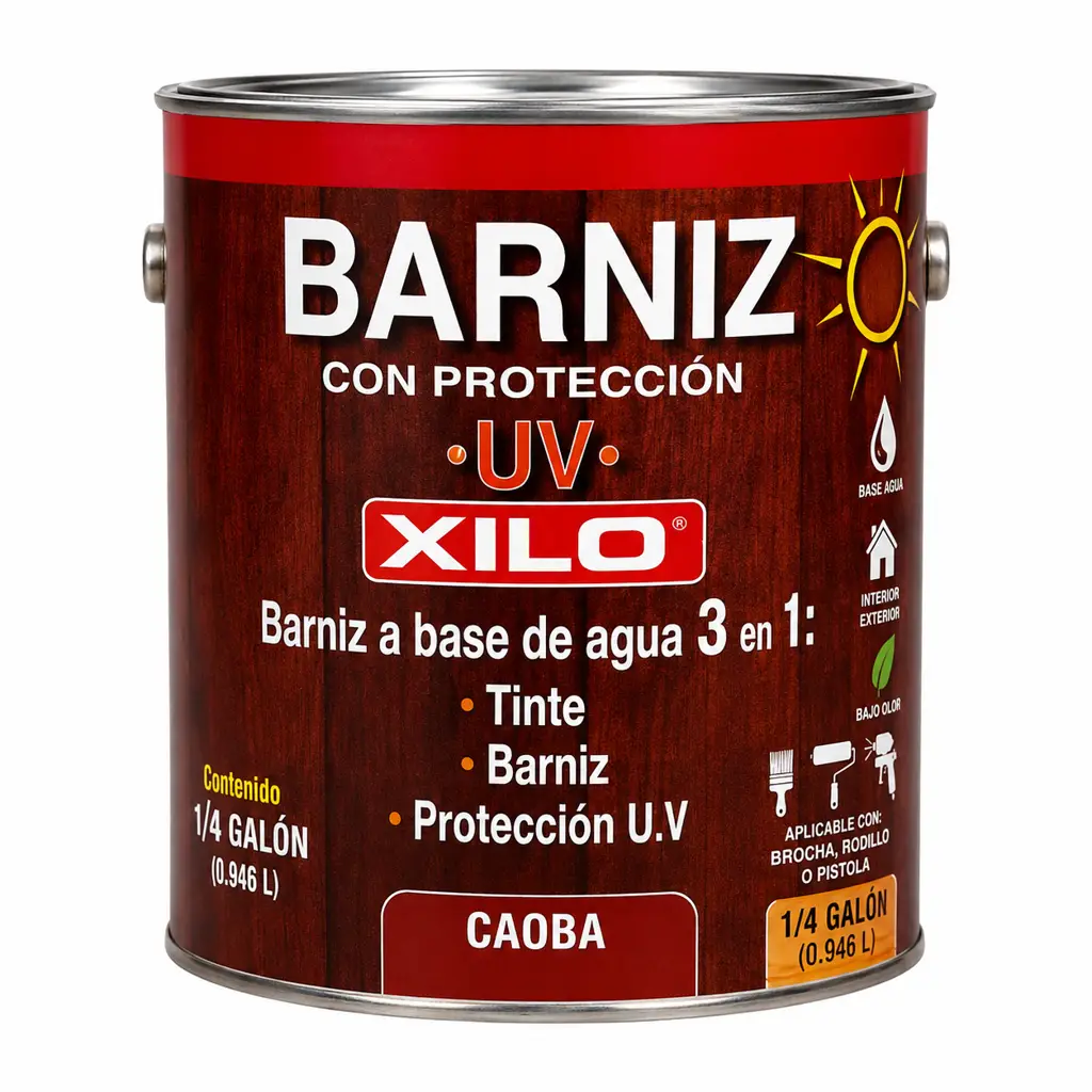 Barniz 3 en 1 Caoba 1/4 Galón Xilo Modelo 30147